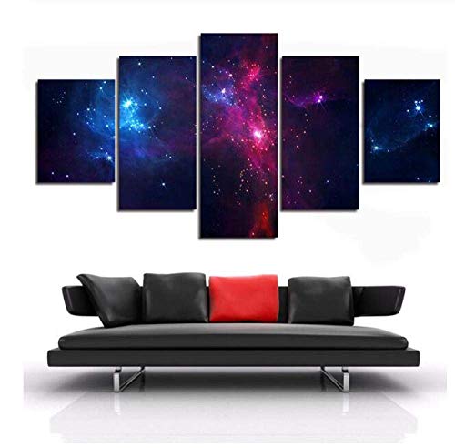 WLKJ Poster Drucke 5 Stück Galaxy Planet Universe Modernes Poster Wohnzimmer Wohnkultur Wandkunst Bilder HD-Druck Cover