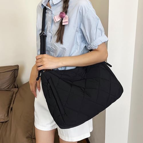 Image of Puffer Hobo Bag for Women Large Quilted Puffy Handbag Lightweight Quilted Carryall Shoulder Bag for Work Travel Gym