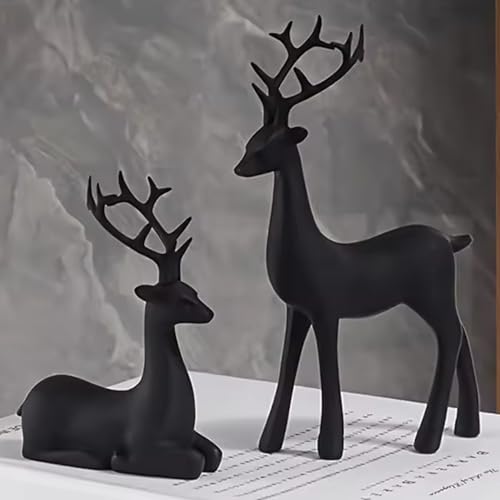 Renne de noël extérieur en édition prestige avec figurines de cerf lumineuses