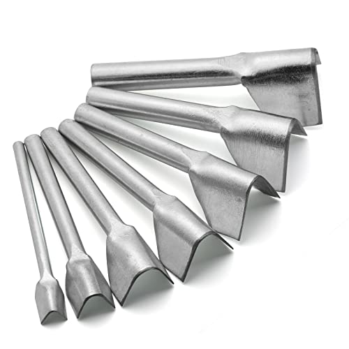 Rierdge 7pcs Leather Craft Cutter V-Shape Punch Cutting Tools for Belt Wallet Bag with 7 Sizes (10mm, 15mm, 20mm, 25mm, 30mm, 35mm, 40mm)