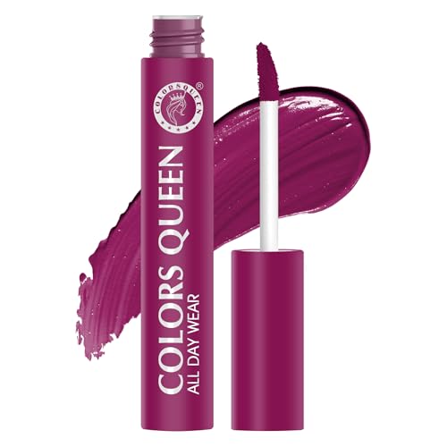 Image of Colors Queen All Day Wear Liquid Lipstick - Fall In Love, 12g | Highly Pigmented, Long Lasting Matte Lipstick | Smooth One Swipe Application, Lightweight & Non Transfer Liquid Lipstick for Women