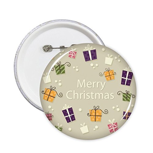 Badge bouton de Noël rond grand format DIYthinker pour décoration de fête | Lot de 5 pièces XXL