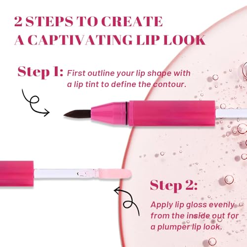 Image of evpct Nude Brown Matte Liquid Lipstick Marker Pen Lip Liner Set with Lip Oil, Shine Finish, 2 in 1 Lipgloss Lipstick Long Lasting Waterproof for Women, Lips Color Stain 24hr Original Smudge Proof
