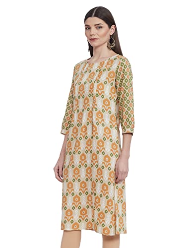 Image of Max Women Rayon Regular Fit Regular Printed Straight Kurta