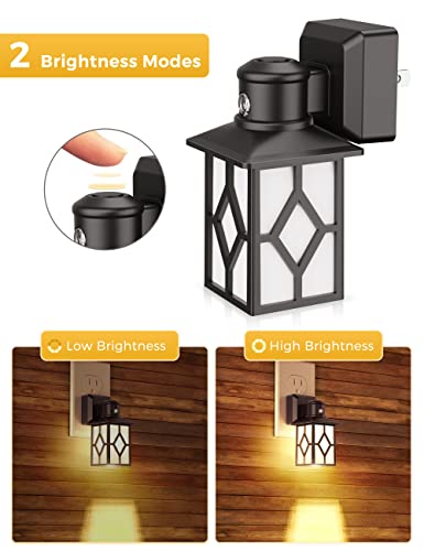 Lohas Night Light, 2 Pack Farmhouse Night Light Plug Into Wall, Rustic Night Light, Farmhouse Decor, Rustic Home Decor, Dusk-To-Dawn, Soft White 3000K, Vintage Decor Nightlight For Bathroom Kitchen #TOP2