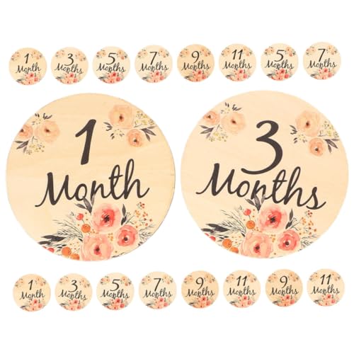 Disques Mensuels Bébé en Bois Rond 18 Pièces : Accessoires Durables en Matériau Naturel
