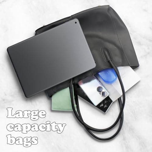 FuninCrea work tote bags for women, Waterproof Large Purse, Faux Leather Shoulder Bag Women's Handbags for Work Shopping4