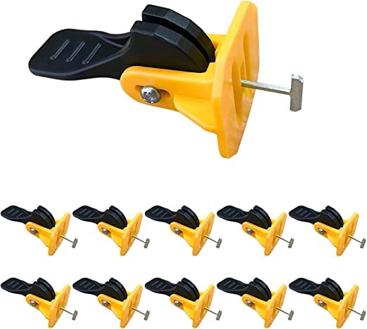 CATSON 50 PCS Tile Leveling System Kit Tile Leveling Clip for Floor Wall Tiles Reusable T-Type Tile Levelling Tools multicolour