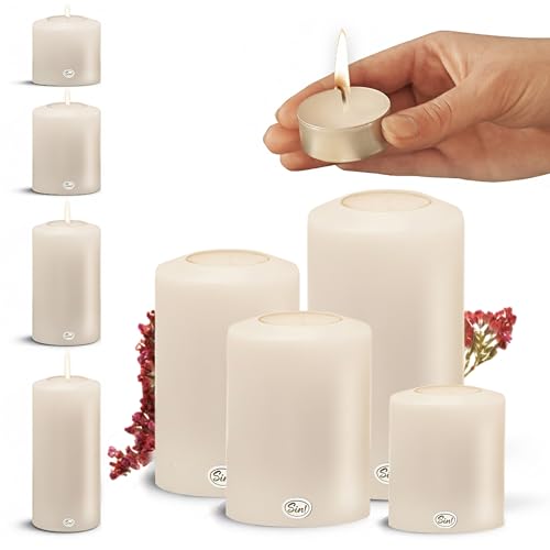 Sin!® 4er Set Teelichthalter & Dauerkerze Classic Ø 6cm H...