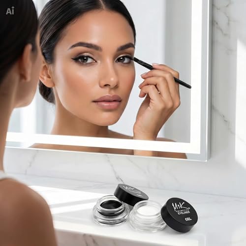 Juego de delineador de ojos de gel 2 en 1 Negro y Blanco miniatura 4