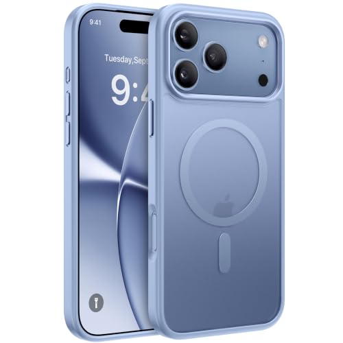 Image of Miracase Magnetic for 18 Pro Max Phone Case Military-Grade Protection, Anti-Fingerprint, Slim Phone Case for 18 ProMax - Light Blue