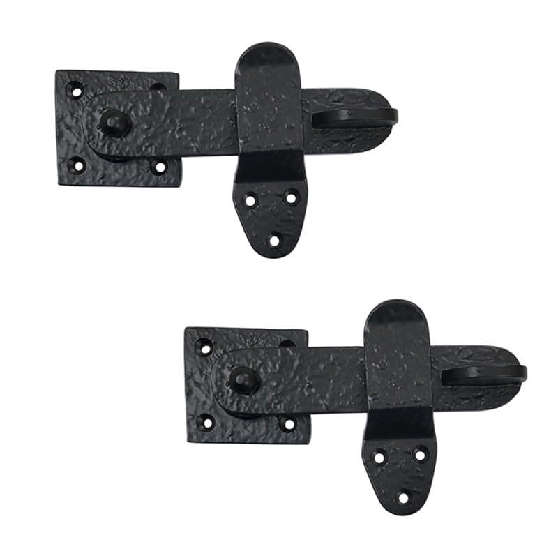 Adonai Hardware 5" "Elath" Antique Heavy Duty Forged Front Entry Sturdy Flip Gate Latch (2 Pack, Matte Black) for Vintage Wooden Barn Shed Doors, Gates, Fences, Furniture, Castle and Farmhouse-image-28