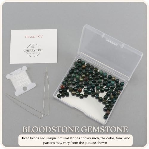 Cuentas de piedra de sangre de 6 mm con estuche para no perder piezas 3