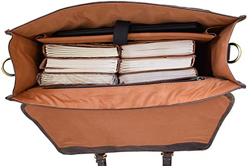 16 INCH Leather Vintage Messenger Laptop Bag for Women3