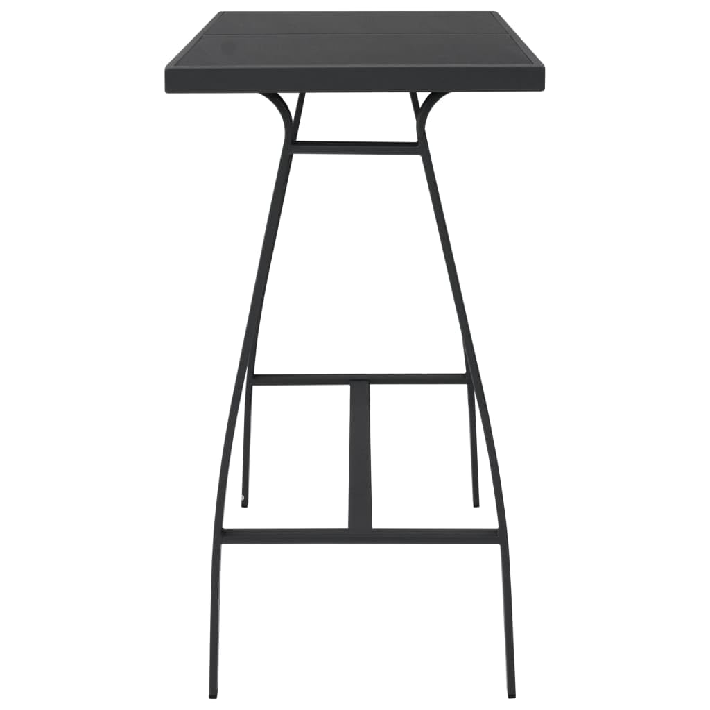 Générique Table de Bar de Jardin Noir 110x60x110 cm Verre trempé,Tables de jardin-48121