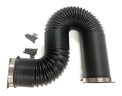 Coolerguys Thermal Plastic Duct with End Caps for Electronics, Crypto Mining, RV Ducting (80mm Fan/3" 19.5-60")