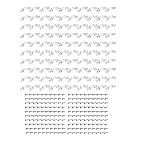 Begot 100 Pcs 12mm LED Strip Light Mounting Brackets, Transparent Fixing Clips with 200 Screws, Double Installation Waterproof Light Bar, Easy to Install