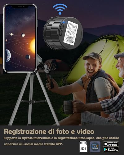 Cámara portátil de telescopio WiFi para observación de aves y naturaleza HD 7