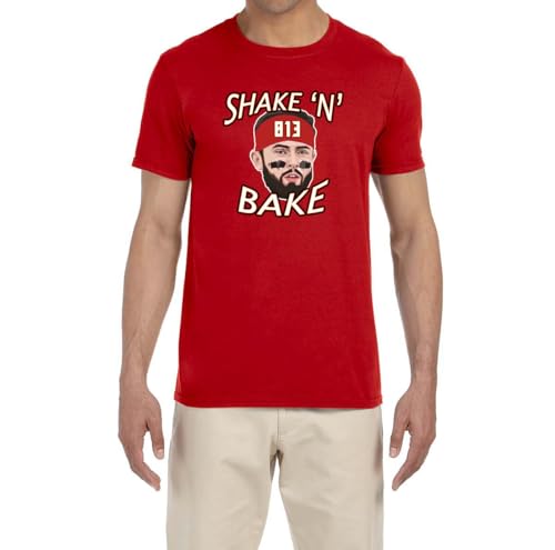 Red Tampa Bay Baker Mayfield Shake N Bake T-Shirt