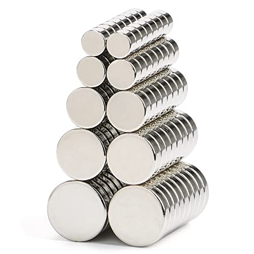 80Packs Rare Earth Magnets, 5 Different Size Small Round Magnets for Crafts, Neodymium Magnets, Round Magnets, Small Magnets, Mini Magnets