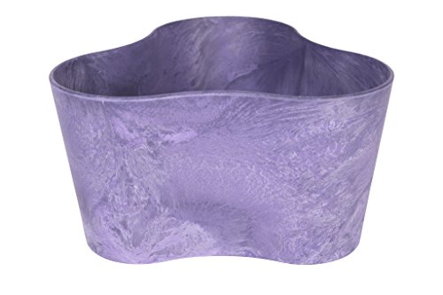 Preisvergleich Produktbild Ivyline Artstone Pflanzgefäß Pflanzkübel dreieck Claire, frostbeständig und leichtgewichtig, Lila, 26x14cm