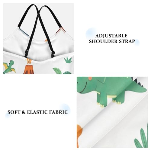 Girl Bathing Suits 3-10 Y Beach Swimsuit, Cute Cartoon Dinosaurs White3