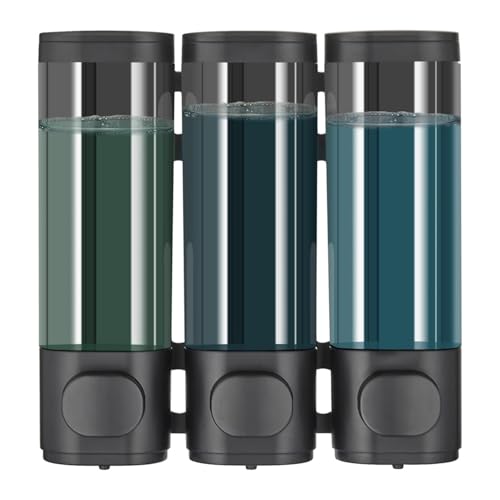 La Mejor Selección de Dispensadores de ducha Top 10. 42 AMZYYDS Dispensador de jabon Baño y Dispensador de Ducha Moderno 3 Compartimentos Organizador de Pared para Baño con Fácil Instalación Sin Taladro,Diseño Compacto y Resistente...