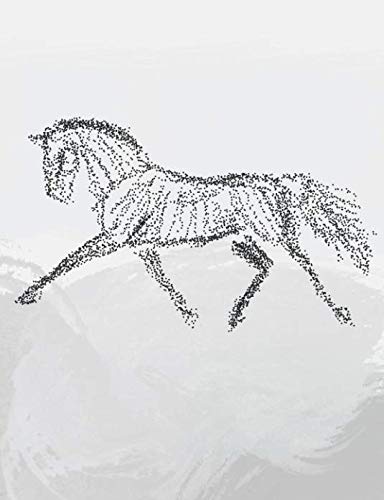 Notebook for Equestrians: Black & White Extended Trot Art Dot Grid Notepad for Dressage Queens (Equestrian Sports Notebooks for Spring 2019)