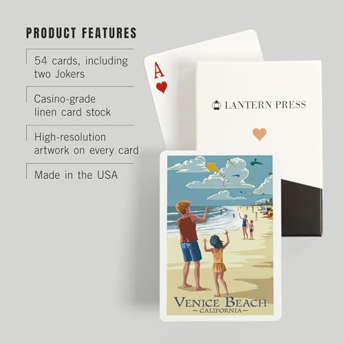 Lantern Press Venice Beach, California, Baraja Poker 52 cartas miniatura 3