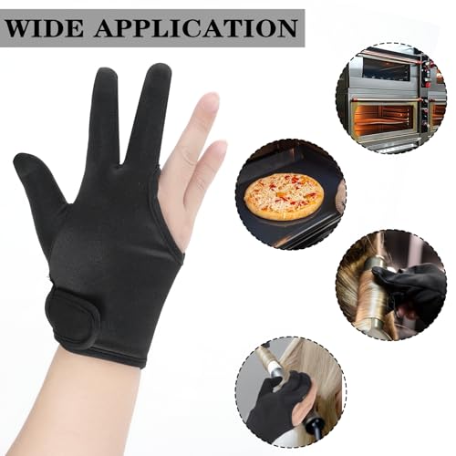 heat resistant gloves for hair styling professional curling wand glove 3 finger mittens reusable hair dye heat protector gloves for curling barber perminghair straightening