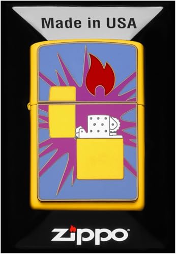 Encendedor Zippo metálico con diseño girasol