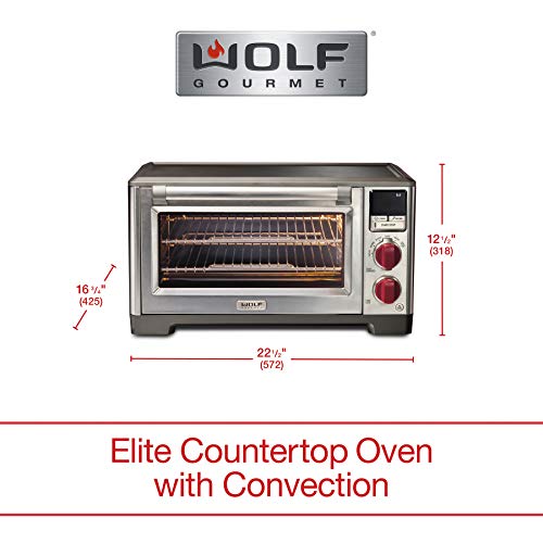 Wolf Gourmet Elite Digital Countertop Convection Toaster Oven with Temperature Probe, Stainless Steel and Red Knobs… - Image 6