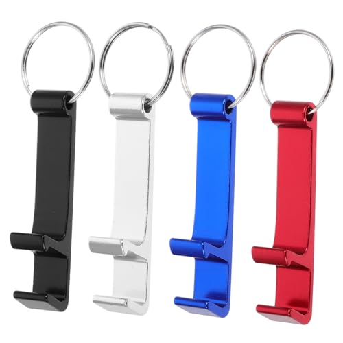 Operitacx 4 Piezas Llavero Abridor De Botellas Favores Del Abrebotellas De La Boda Mini Abrebotellas Llavero Abrebotellas Abridor De Refrescos Abrebotellas Clave Aleación De Aluminio