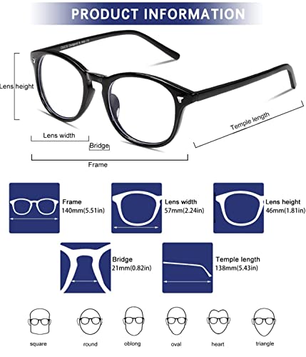 Image of IFLASH Blue Light Blocking Glasses Gaming Filter Transparent Round Eyeglasses for Eye Protection Men Women, Computer /Tablet /Laptop /Mobile /TV, Anti-blue & Anti eyestrain