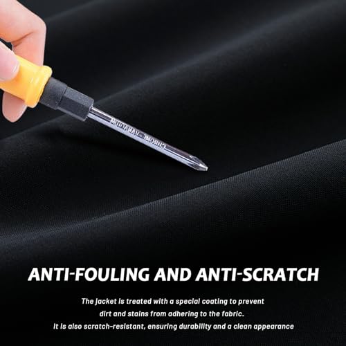 Ynport Crefreak Wasserdichte Herren Regenjacke für den Außenbereich Atmungsaktiv Gefüttert Wander Regenmantel Winddichter Regenanzug mit Abnehmbarer Kapuze und Reißverschlusstasche, Schwarz, L