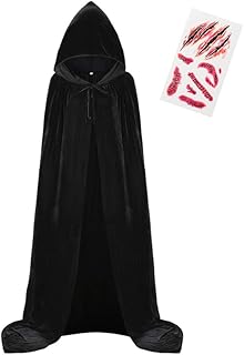 Hooded Cloak Unisex Cloak with Hood Halloween Capes Christmas Cloak Vampire Witch Cloak Cosplay Costume Cape