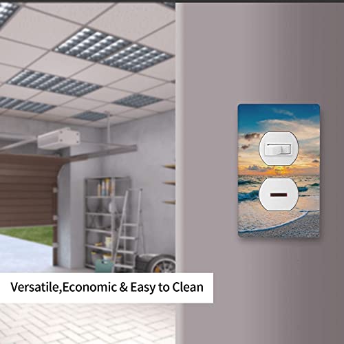 Gigszay Beach Painting Duplex Outlet Wall Plate Cover Decorative Funny Light Switch Plate Cover For Bedroom Kitchen Living Room Home Decor Standard Size #TOP6