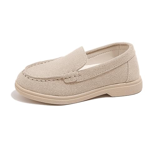 SOFMUO Toddler Boys Girls Loafers Slip On Little Kids Oxford Dress Flats Casual Boat Shoes School Uniform Moccasin Daily Walking Shoes