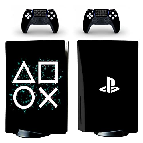 JOCHUI PS5 Standard Disc Console Controllers Skin Game Icons Sticker Decal PS5 Console and Controllers Game Buttons Wrap