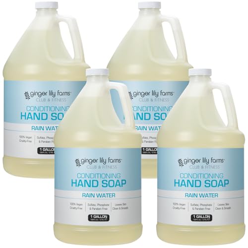 Ginger Lily Farms Club &amp; Fitness Hand Soap, 128oz/4pk, Rain Water
