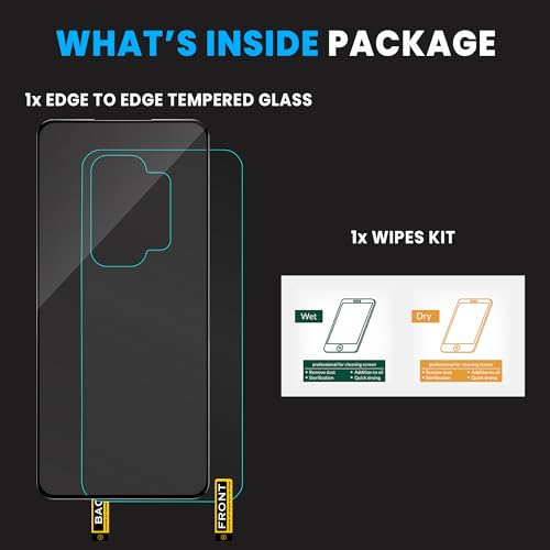 Image of FIRST MART Tempered Glass Screen Protector Compatible With OnePlus Nord 3 5G (6.7 Inches) With Back Nano Membrane, Edge To Edge Coverage With Easy Cleaning Kit | Black