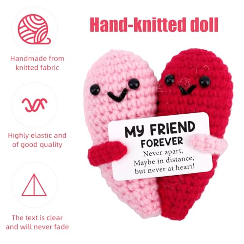 Muñeco corazón crochet hecho a mano para regalo miniatura 3