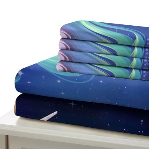Housse de couette licorne haut de gamme parure lit super king 260x220cm microfibre finition éclair - 7