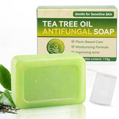 Anti fungal Soap Veloma Tea Tree Soap Bar Natural Foot & Body Soaps for Healthy Skin Gentle Exfoliating Soap Bar for Men Women (1PC)