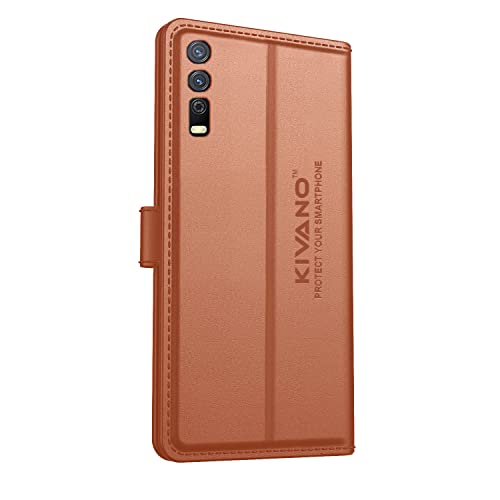 Image of Kivano Compatible With Vivo Y20 / Vivo Y20i / Vivo Y20A / Vivo Y12s / Vivo Y20G Flip Cover | Leather Finish | Inside Pockets & Inbuilt Stand | Shockproof Wallet Style Magnetic Closure Back Cover Case