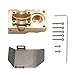 Vgoohobby Brass Differential Counterweight Cover with Guard Plate Steel Skid Plate Compatible with Axial Scx24 AXI90081 AXI00002 1/24 RC Crawler Car Truck