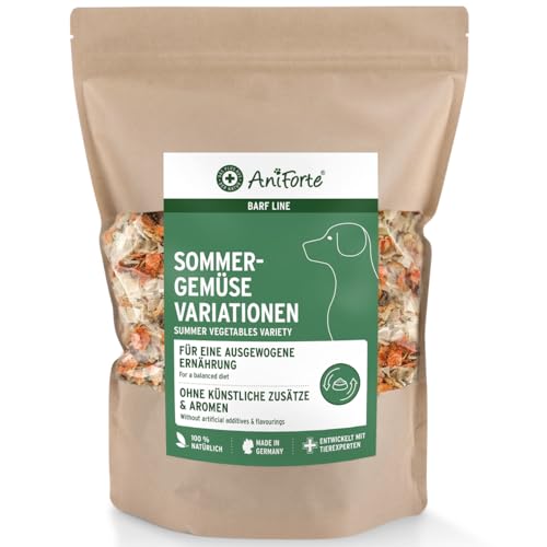 AniForte Barf Zusatz Hund Sommergemüse Variationen 1kg - 100% Natur Hundeflocken, Gemüseflocken Hunde getreidefrei & glutenfrei, Barf Hundefutter, Flockenfutter