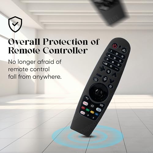 Image of Shopoflux Silicone Full Wrap Case Compatible with LG Magic Remote with Lanyard [Remote Not Included] (Black)