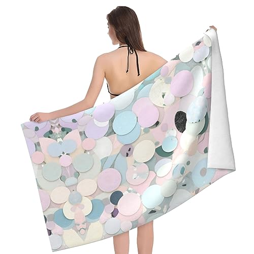Serviette de bain microfibre Terrazzo motif géométrique drap de douche absorbant grand format 81x132 cm