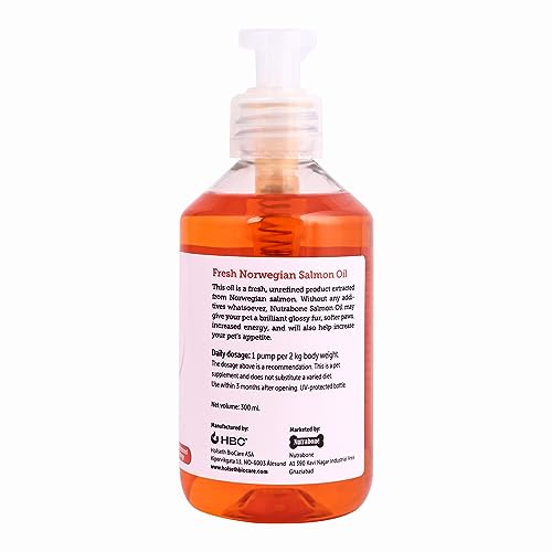 Image of Nutrabone Salmon Oil Supplement for Healthy Skin, a Glowing Coat & Boosted Immunity, with Omega 3 & 6 for Dogs & Cats-(300 ml)